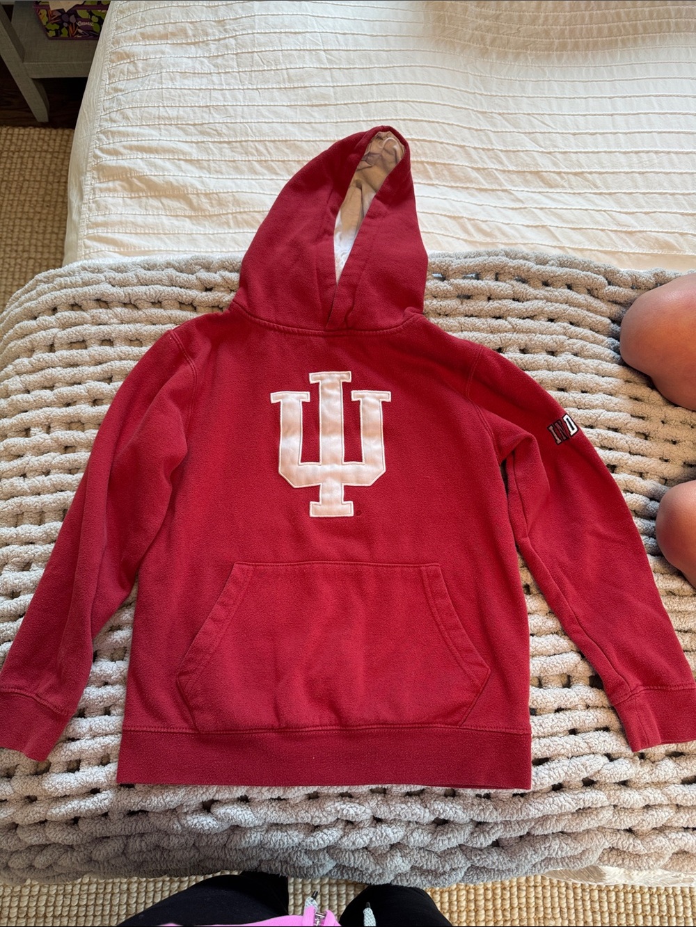Colosseum Youth Red and White Hooded Sweatshirt